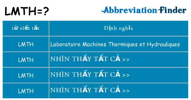 lmth hiện những gì đứng cho