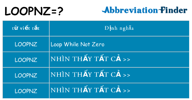loopnz hiện những gì đứng cho