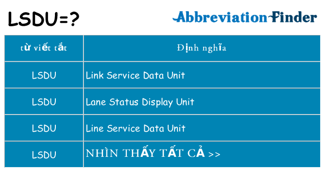 lsdu hiện những gì đứng cho