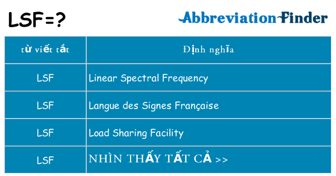 lsf hiện những gì đứng cho