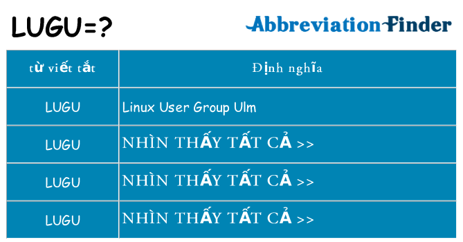 lugu hiện những gì đứng cho