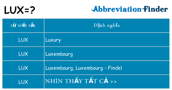 lux hiện những gì đứng cho