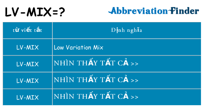 lv-mix hiện những gì đứng cho