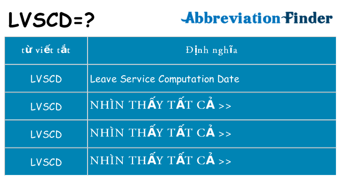 lvscd hiện những gì đứng cho