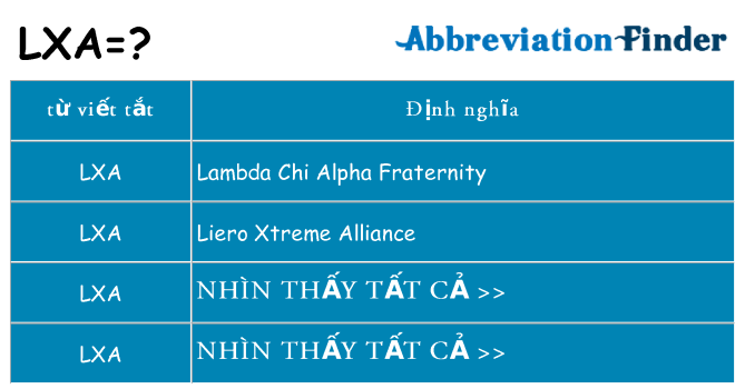 lxa hiện những gì đứng cho