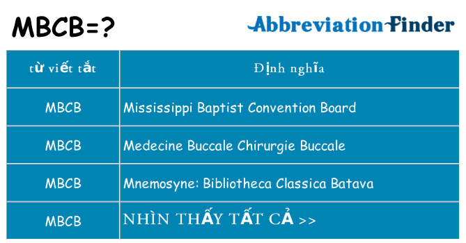 mbcb hiện những gì đứng cho