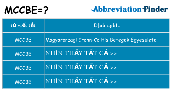 mccbe hiện những gì đứng cho