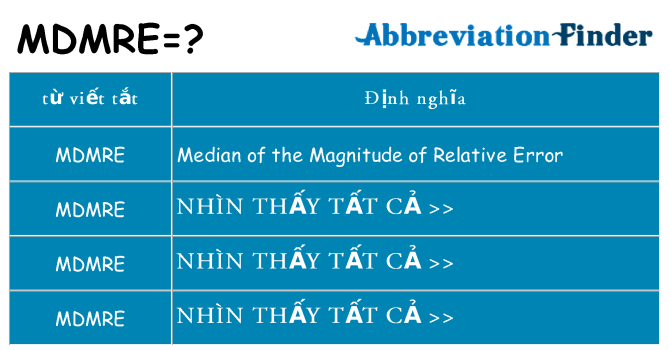 mdmre hiện những gì đứng cho