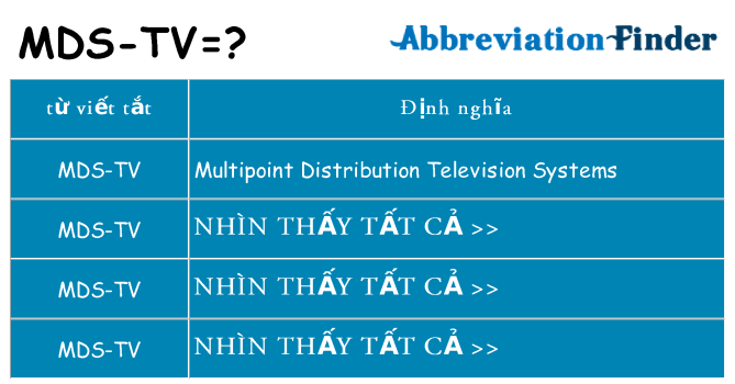 mds-tv hiện những gì đứng cho