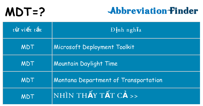mdt hiện những gì đứng cho