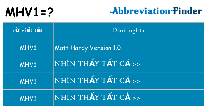 mhv1 hiện những gì đứng cho