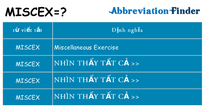 miscex hiện những gì đứng cho