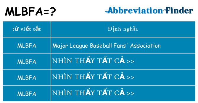 mlbfa hiện những gì đứng cho