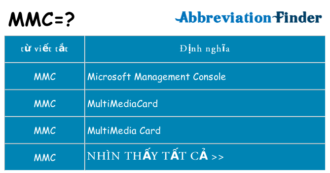 mmc hiện những gì đứng cho