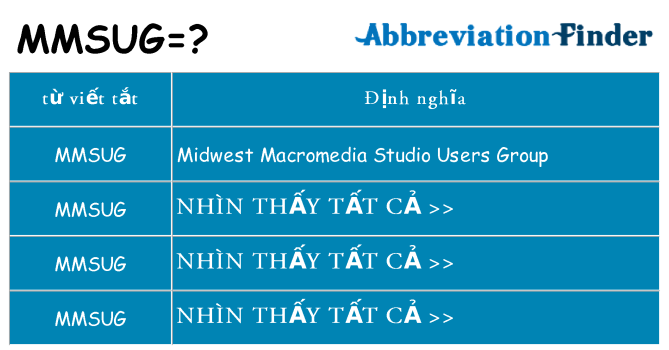 mmsug hiện những gì đứng cho