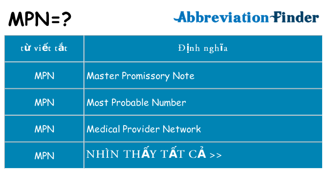 mpn hiện những gì đứng cho