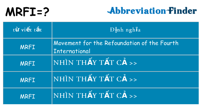 mrfi hiện những gì đứng cho