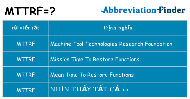 mttrf hiện những gì đứng cho
