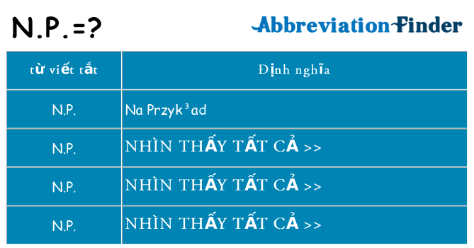 n-p hiện những gì đứng cho