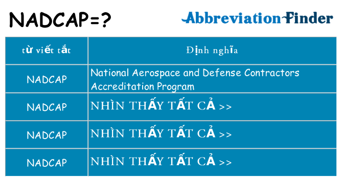 nadcap hiện những gì đứng cho