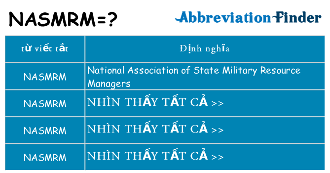 nasmrm hiện những gì đứng cho