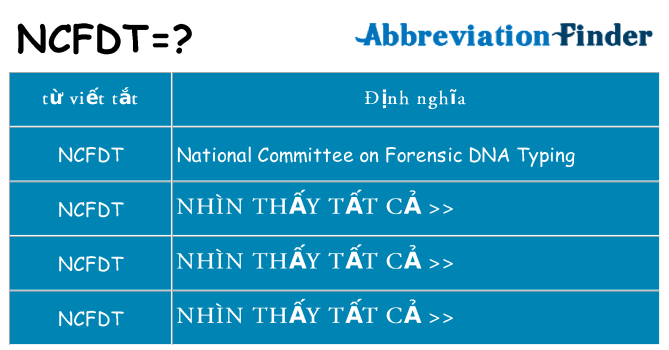 ncfdt hiện những gì đứng cho