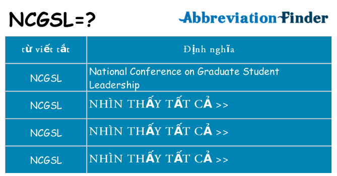 ncgsl hiện những gì đứng cho