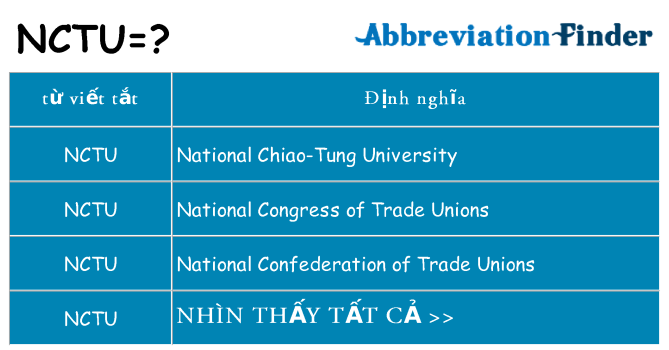 nctu hiện những gì đứng cho