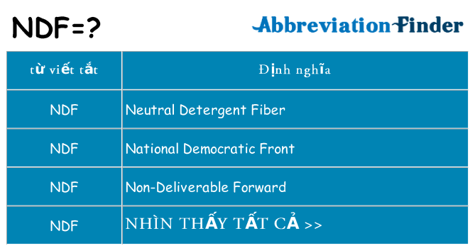 ndf hiện những gì đứng cho