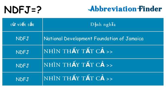 ndfj hiện những gì đứng cho