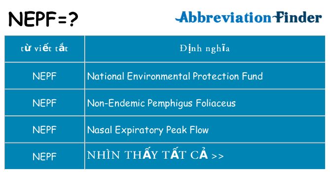 nepf hiện những gì đứng cho