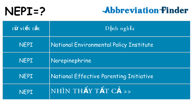 nepi hiện những gì đứng cho