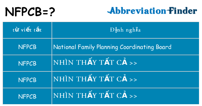 nfpcb hiện những gì đứng cho
