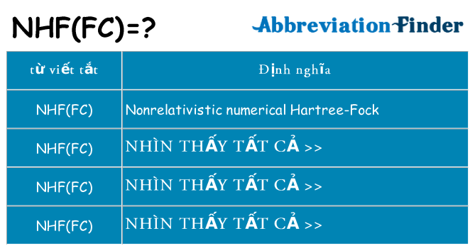 nhffc hiện những gì đứng cho