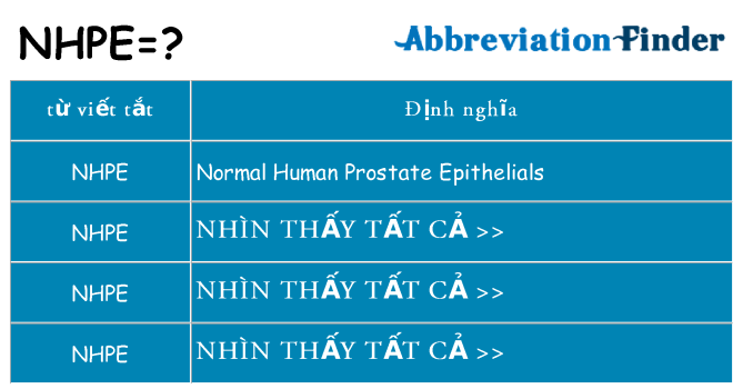 nhpe hiện những gì đứng cho