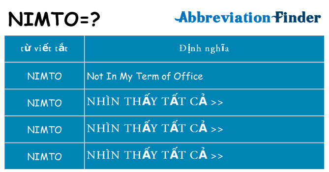 nimto hiện những gì đứng cho
