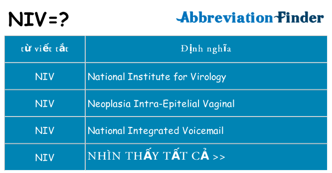 niv hiện những gì đứng cho