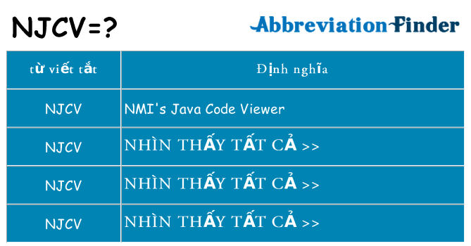 njcv hiện những gì đứng cho