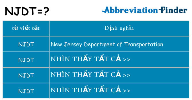 njdt hiện những gì đứng cho