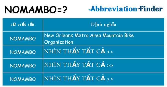nomambo hiện những gì đứng cho
