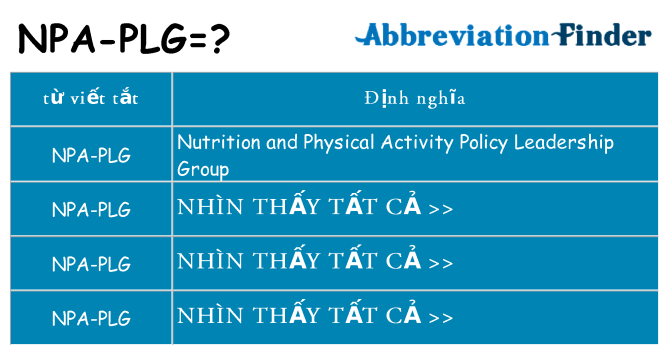 npa-plg hiện những gì đứng cho