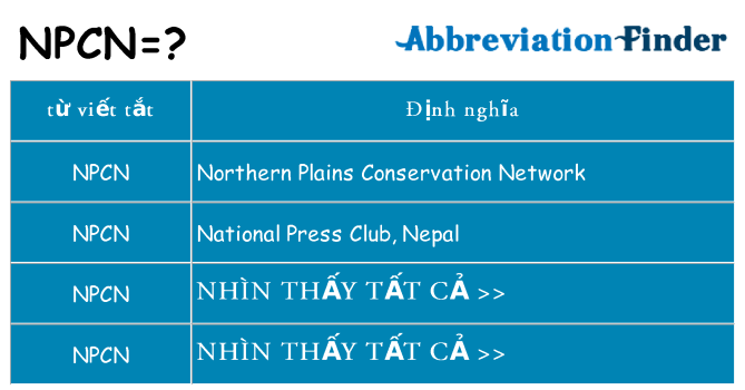npcn hiện những gì đứng cho