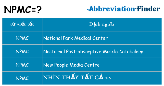 npmc hiện những gì đứng cho