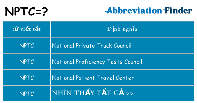 nptc hiện những gì đứng cho
