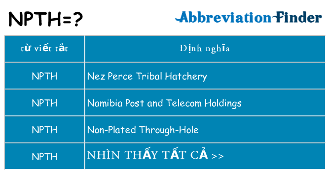 npth hiện những gì đứng cho