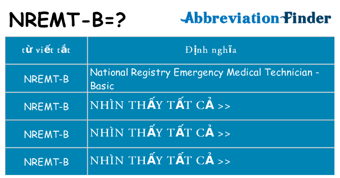 nremt-b hiện những gì đứng cho
