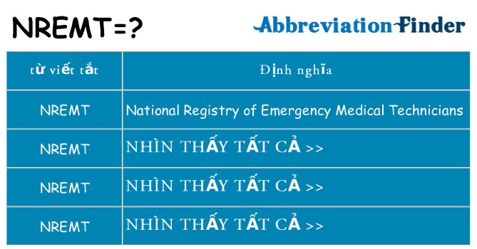 nremt hiện những gì đứng cho