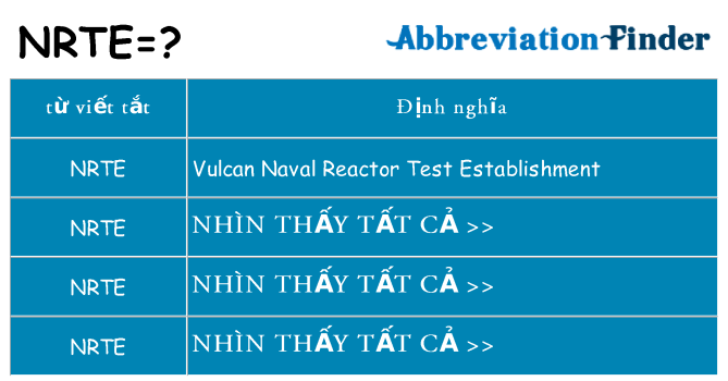 nrte hiện những gì đứng cho