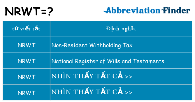 nrwt hiện những gì đứng cho