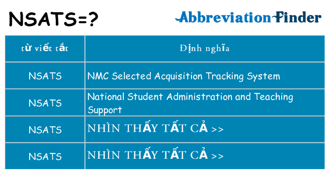 nsats hiện những gì đứng cho